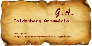 Goldenberg Annamária névjegykártya